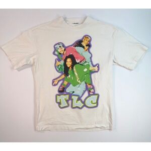 TLC Graphic T-Shirt Mens Large White 90s R&B Group Merch Traffic 2023 Print